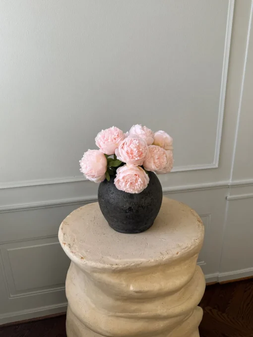 Jarrones|Flores Artificiales>Botané Ramo de flores artificiales Mini Peony Rosa claro, verde