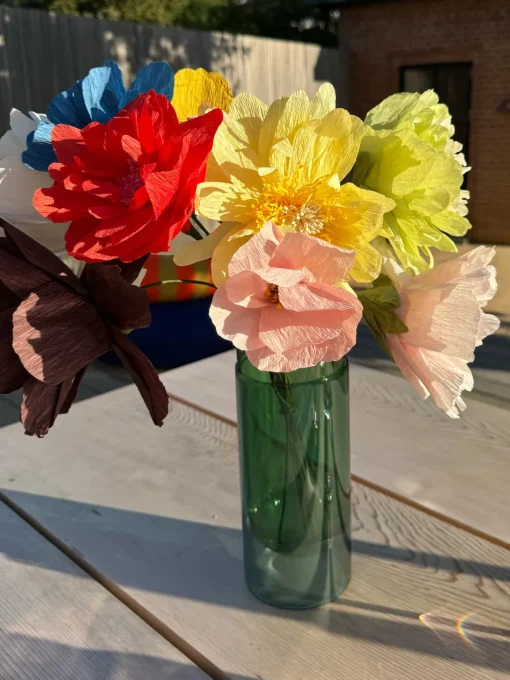 Flores Artificiales|Jarrones>Studio About Ramo de flores artificiales artesanales Cottage Rose Amarillo sol