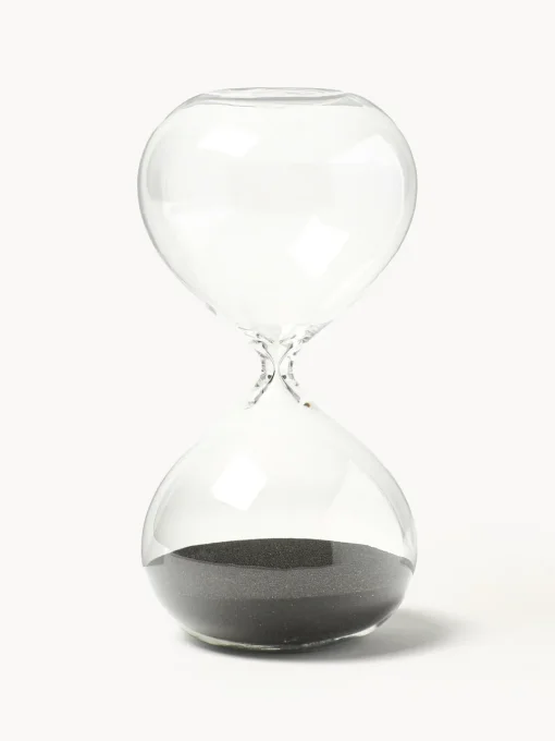 Jarrones|Figuras Decorativas>POLSPOTTEN Reloj de arena de vidrio Ball, 30 min. Negro