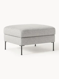 Reposapiés|Sofás>Westwing Collection Reposapiés puf con espacio de almacenamiento Cucita Tejido gris