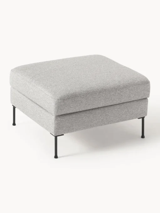 Reposapiés|Sofás>Westwing Collection Reposapiés puf con espacio de almacenamiento Cucita Tejido gris