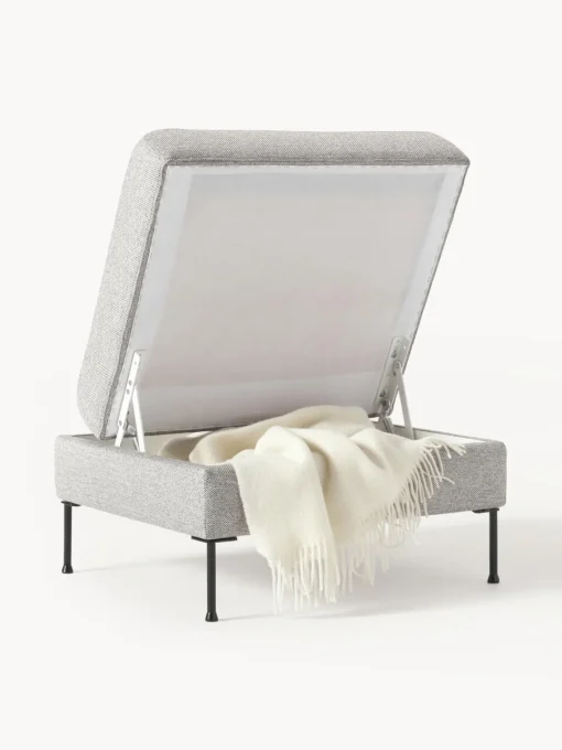 Reposapiés|Sofás>Westwing Collection Reposapiés puf con espacio de almacenamiento Cucita Tejido gris