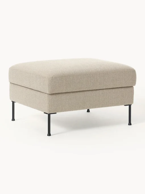 Reposapiés|Sofás>Westwing Collection Reposapiés puf con espacio de almacenamiento Cucita Tejido grueso beige