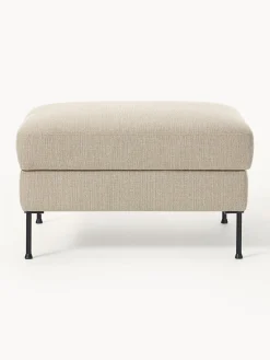 Reposapiés|Sofás></noscript>Westwing Collection Reposapiés puf con espacio de almacenamiento Cucita Tejido grueso beige