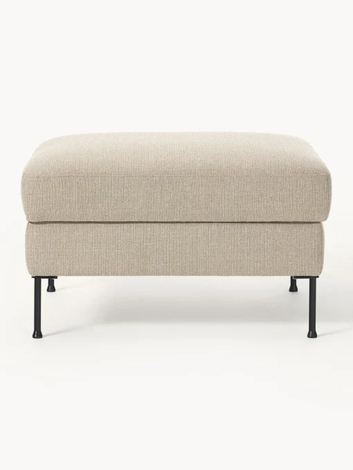 Reposapiés|Sofás>Westwing Collection Reposapiés puf con espacio de almacenamiento Cucita Tejido grueso beige