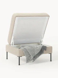 Reposapiés|Sofás></noscript>Westwing Collection Reposapiés puf con espacio de almacenamiento Cucita Tejido grueso beige