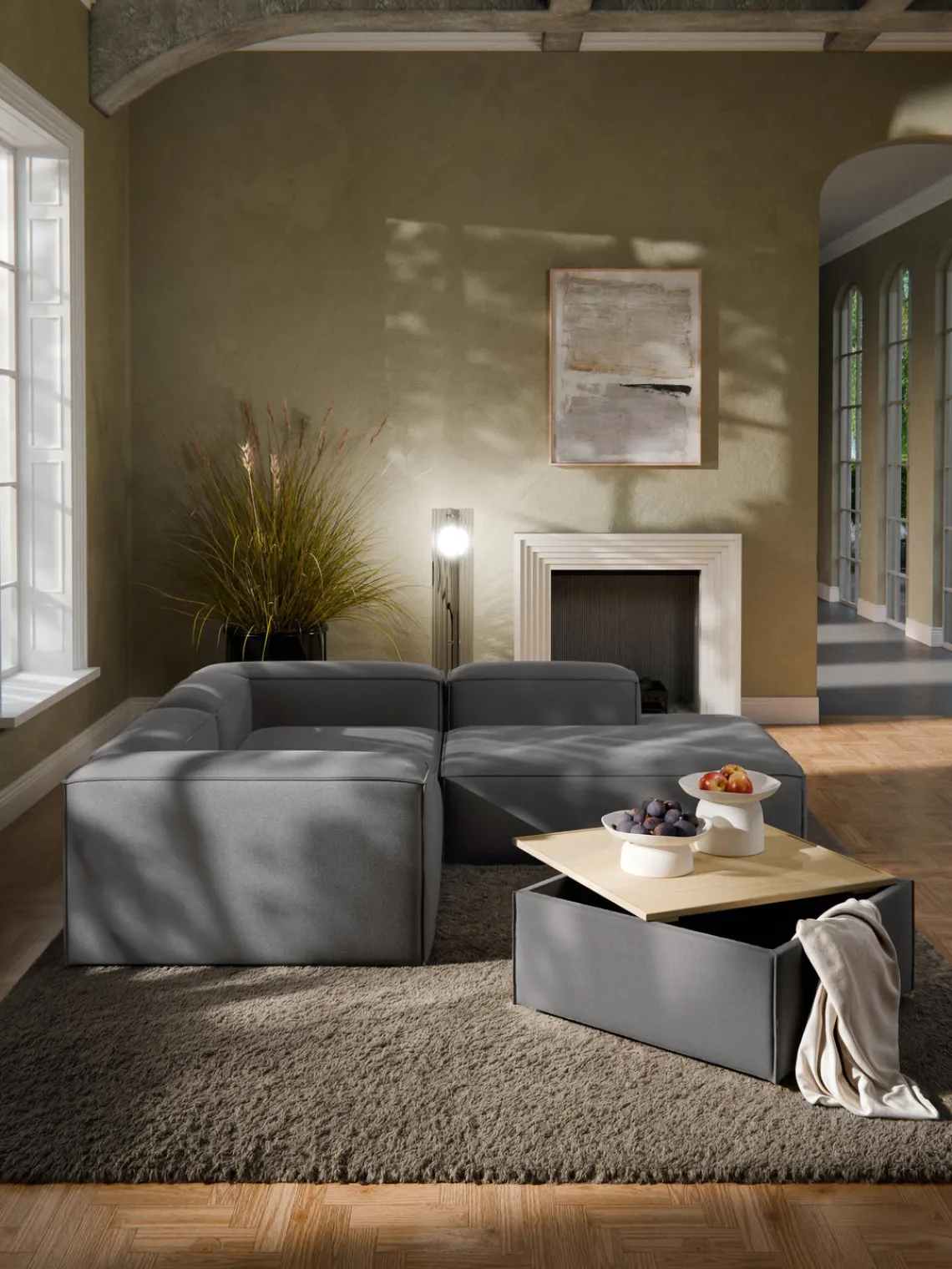 Hot Reposapiés puf con espacio de almacenamiento Lennon Reposapiés|Sofás