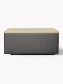 Reposapiés|Sofás></noscript>Westwing Collection Reposapiés puf con espacio de almacenamiento Lennon Tejido gris antracita, madera de roble clara