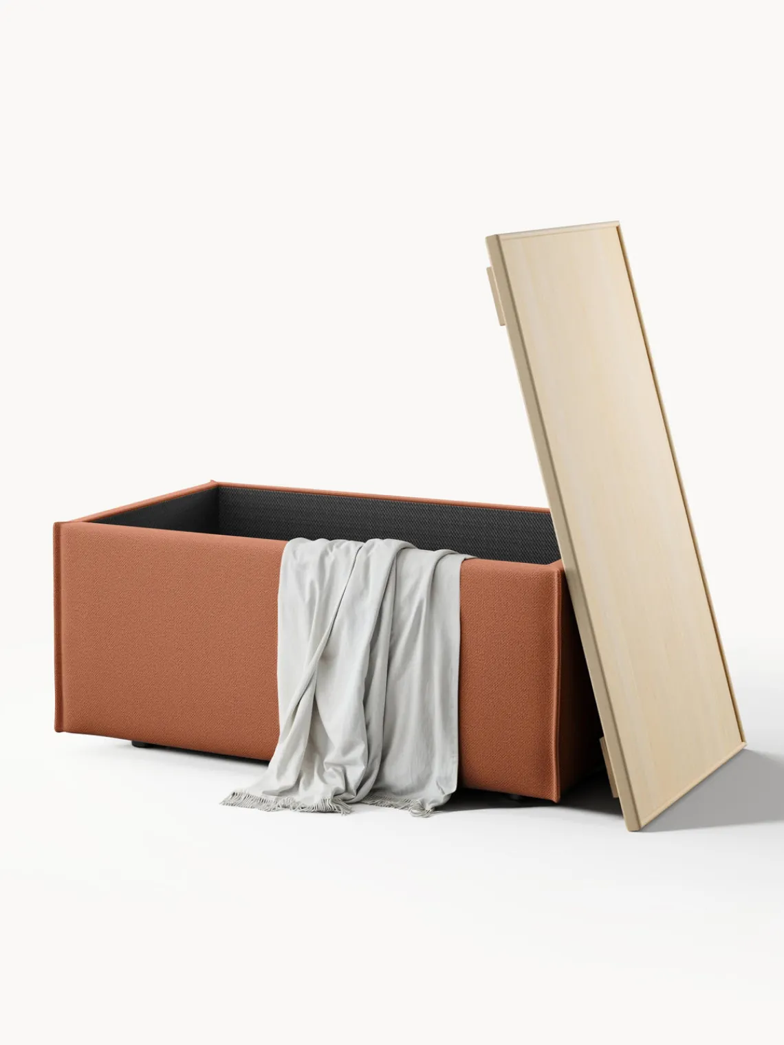 Sale Reposapiés puf con espacio de almacenamiento Lennon Reposapiés|Sofás