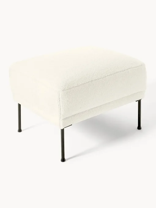 Reposapiés|Sofás>Westwing Collection Reposapiés puf de borreguillo Fluente Borreguillo blanco Off White
