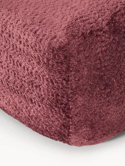 Reposapiés|Sofás></noscript>Westwing Collection Reposapiés puf de borreguillo bouclé Wolke Borreguillo bouclé rojo vino