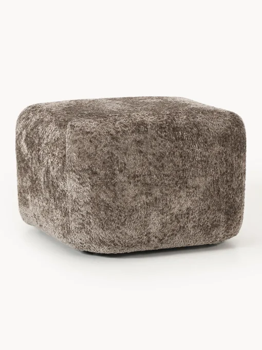 Reposapiés|Sofás>Westwing Collection Reposapiés puf de borreguillo bouclé Wolke Borreguillo bouclé taupe