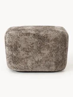 Reposapiés|Sofás></noscript>Westwing Collection Reposapiés puf de borreguillo bouclé Wolke Borreguillo bouclé taupe