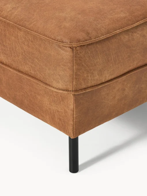 Reposapiés|Sofás>Westwing Collection Reposapiés puf de cuero reciclado Hunter Cuero marrón