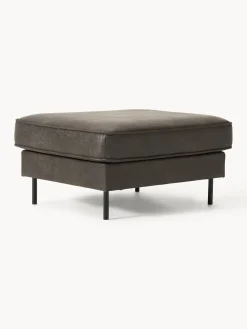 Reposapiés|Sofás>Westwing Collection Reposapiés puf de cuero reciclado Hunter Cuero taupe