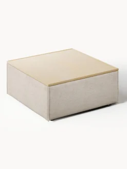 Reposapiés|Sofás></noscript>Westwing Collection Reposapiés puf de mezcla de lino con espacio de almacenamiento Lennon Mezcla de lino gris, madera de roble clara