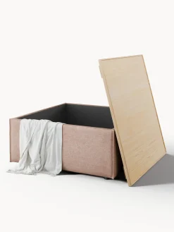 Discount Reposapiés puf de mezcla de lino con espacio de almacenamiento Lennon Reposapiés|Sofás