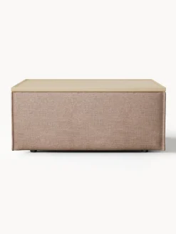 Reposapiés|Sofás></noscript>Westwing Collection Reposapiés puf de mezcla de lino con espacio de almacenamiento Lennon Mezcla de lino rojo óxido, madera de roble clara