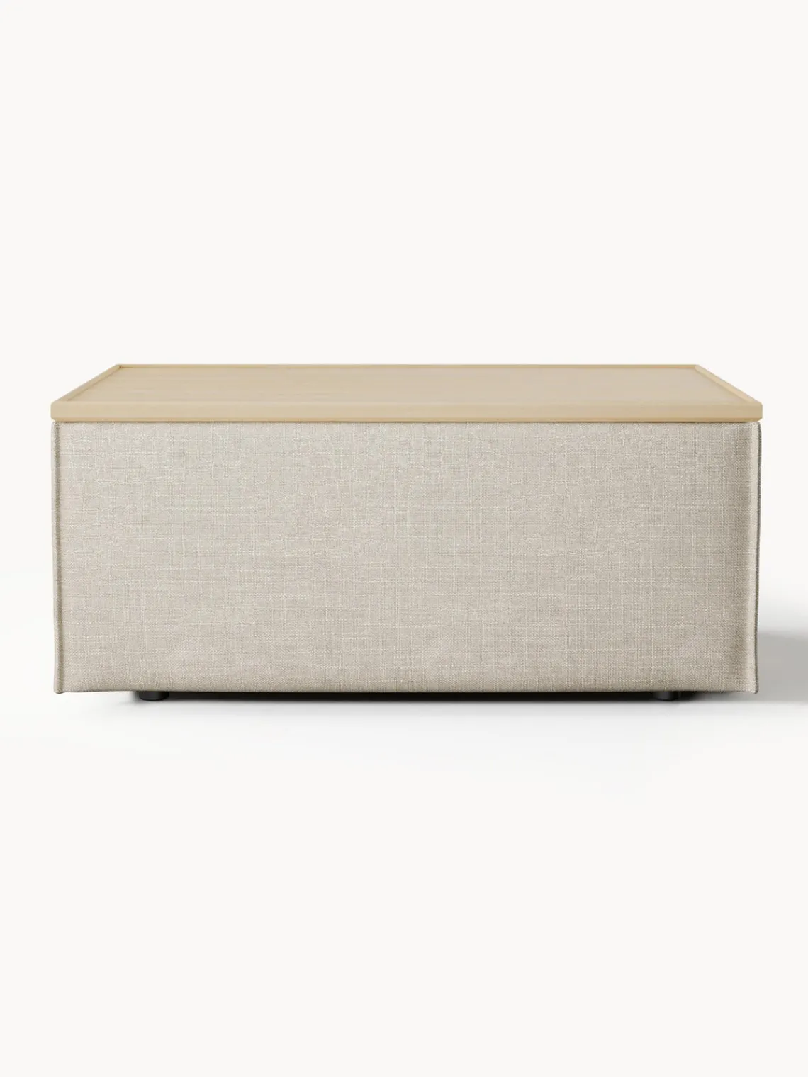Clearance Reposapiés puf de mezcla de lino con espacio de almacenamiento Lennon Reposapiés|Sofás