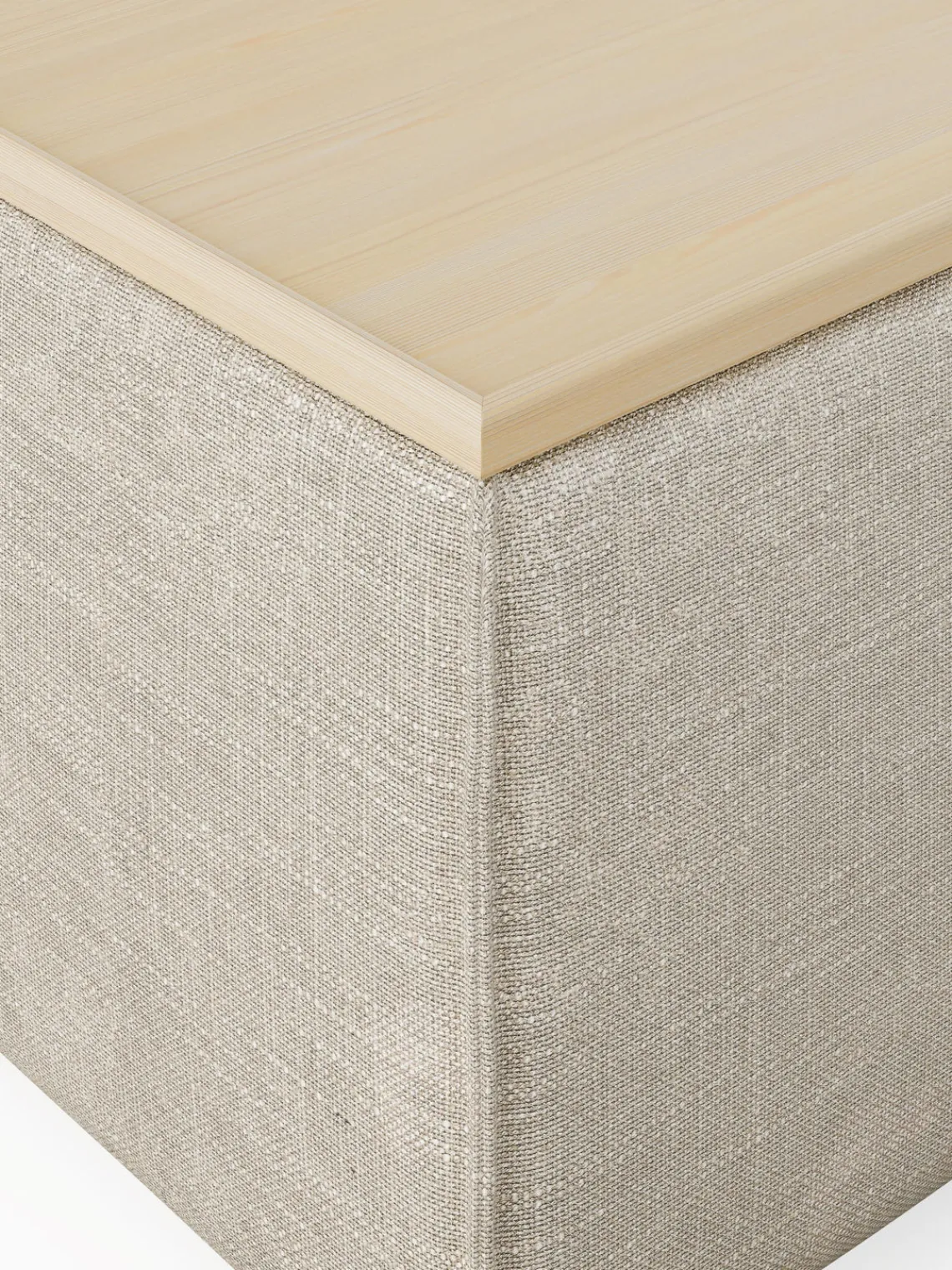 Clearance Reposapiés puf de mezcla de lino con espacio de almacenamiento Lennon Reposapiés|Sofás