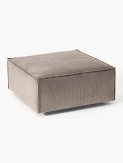 Reposapiés|Sofás>Westwing Collection Reposapiés puf de pana Lennon Pana gris pardo