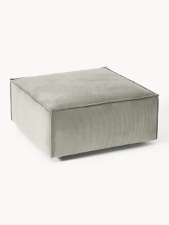 Reposapiés|Sofás></noscript>Westwing Collection Reposapiés puf de pana Lennon Pana gris