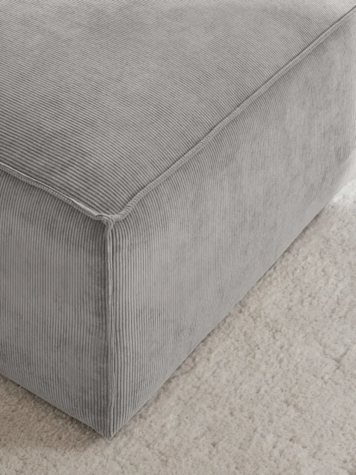 Reposapiés|Sofás>Westwing Collection Reposapiés puf de pana Lennon Pana gris