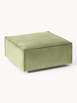 Reposapiés|Sofás>Westwing Collection Reposapiés puf de pana Lennon Pana verde oliva