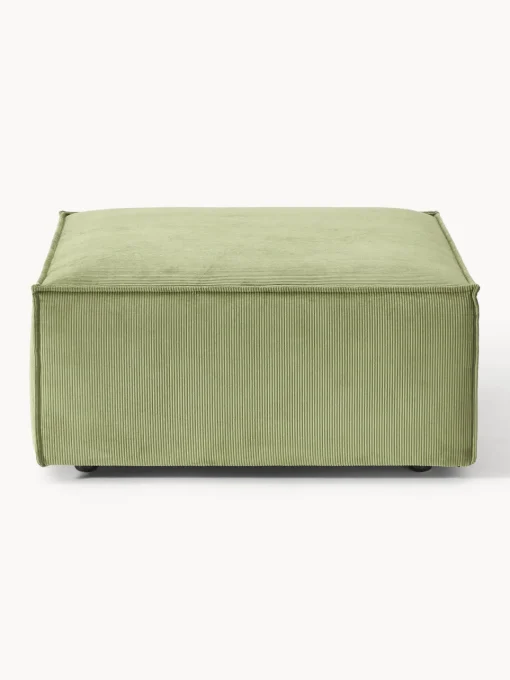 Reposapiés|Sofás>Westwing Collection Reposapiés puf de pana Lennon Pana verde oliva