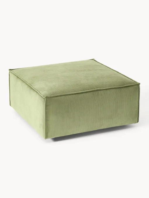 Reposapiés|Sofás>Westwing Collection Reposapiés puf de pana Lennon Pana verde oliva