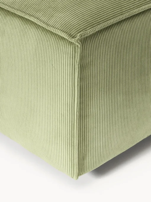 Reposapiés|Sofás>Westwing Collection Reposapiés puf de pana Lennon Pana verde oliva