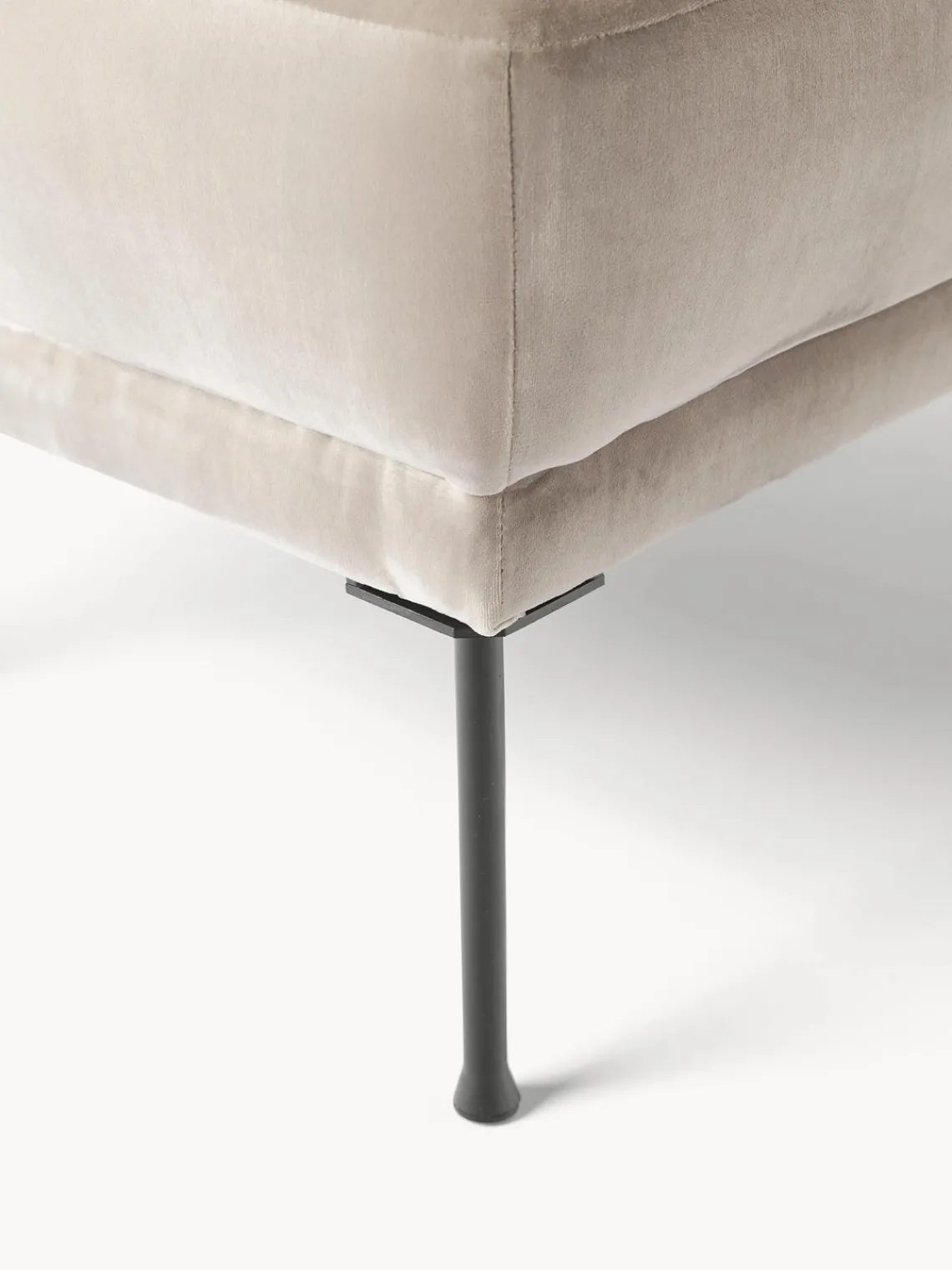 Reposapiés|Sofás>Westwing Collection Reposapiés puf de terciopelo Fluente Terciopelo beige