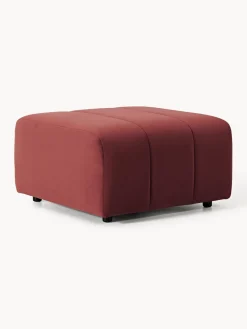 Reposapiés|Sofás>Westwing Collection Reposapiés puf de terciopelo Lena Terciopelo rojo vino
