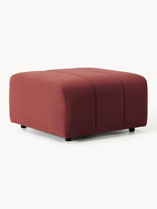 Reposapiés|Sofás>Westwing Collection Reposapiés puf de terciopelo Lena Terciopelo rojo vino