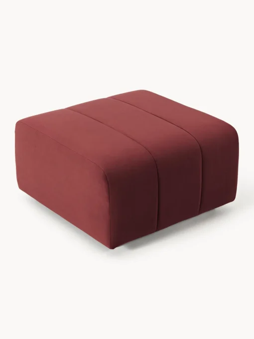 Reposapiés|Sofás>Westwing Collection Reposapiés puf de terciopelo Lena Terciopelo rojo vino