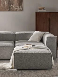 Clearance Reposapiés puf en tejido bouclé Lennon Reposapiés|Sofás