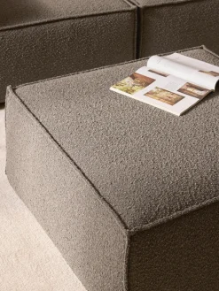 Sale Reposapiés puf en tejido bouclé Lennon Reposapiés|Sofás