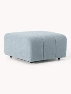 Sale Reposapiés puf en tejido bouclé Lena Reposapiés|Sofás