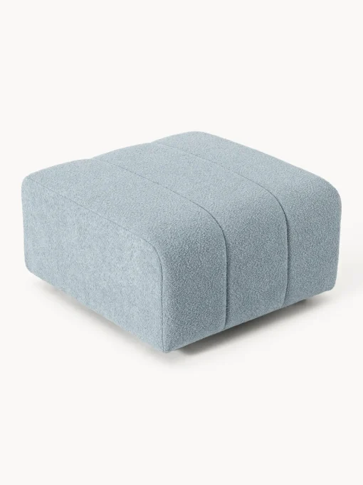 Sale Reposapiés puf en tejido bouclé Lena Reposapiés|Sofás