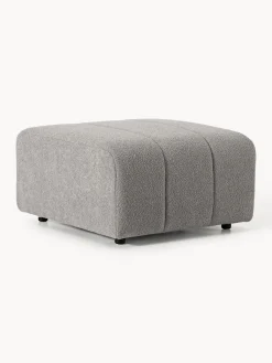 Sale Reposapiés puf en tejido bouclé Lena Reposapiés|Sofás