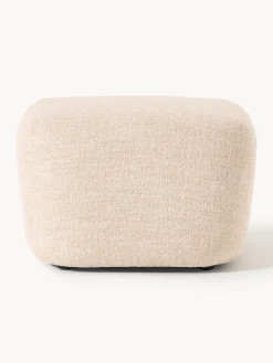 Clearance Reposapiés puf en tejido bouclé Wolke Reposapiés|Sofás