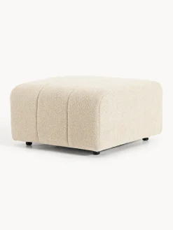 Sale Reposapiés puf en tejido bouclé Lena Reposapiés|Sofás