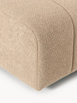 Reposapiés puf en tejido bouclé Lena Reposapiés|Sofás