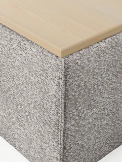 New Reposapiés puf en tejido bouclé con espacio de almacenamiento Lennon Reposapiés|Sofás