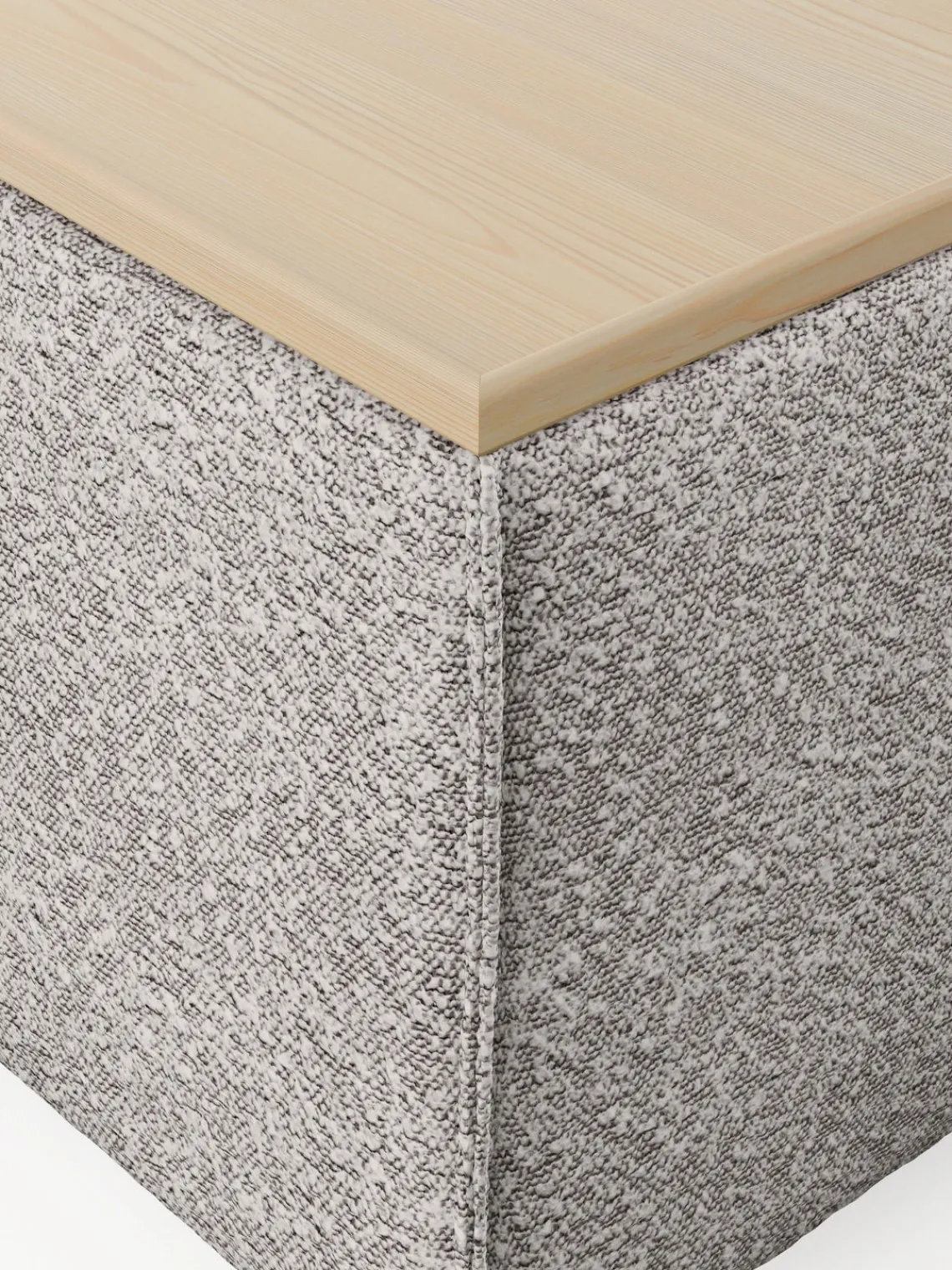 New Reposapiés puf en tejido bouclé con espacio de almacenamiento Lennon Reposapiés|Sofás