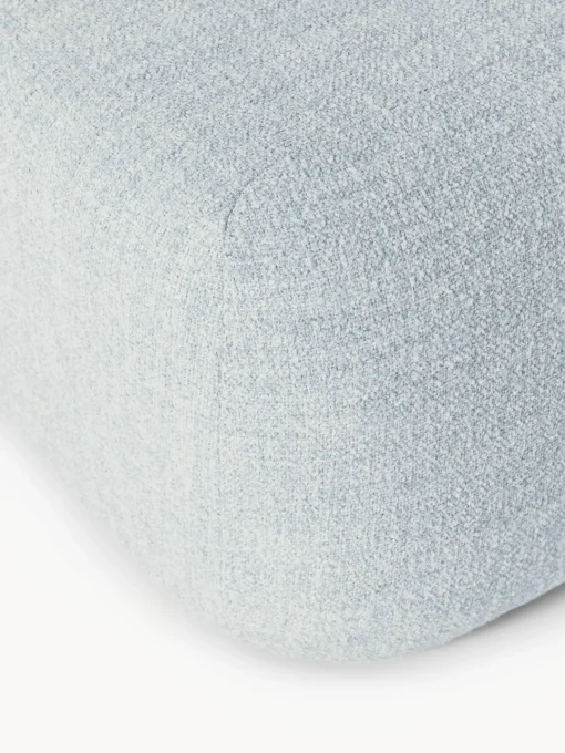 Reposapiés|Sofás>Westwing Collection Reposapiés puf en tejido bouclé Wolke Bouclé azul claro