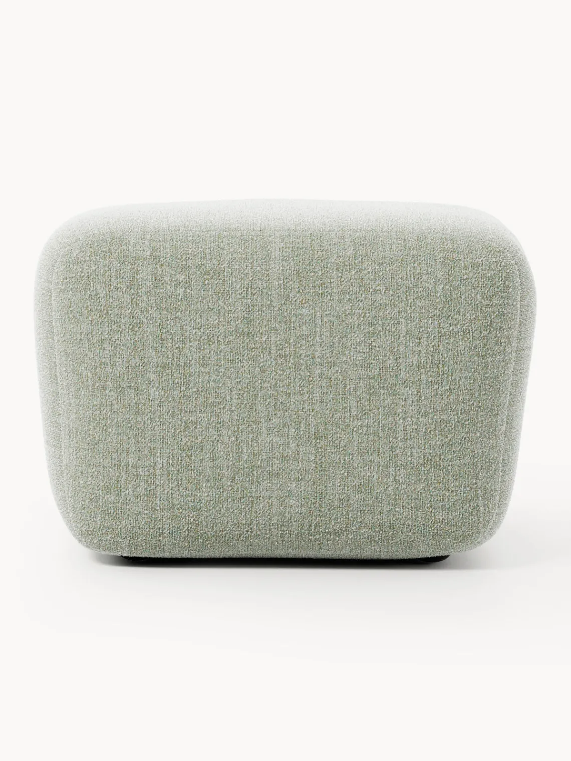 Reposapiés|Sofás>Westwing Collection Reposapiés puf en tejido bouclé Wolke Bouclé verde salvia