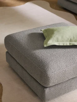 Reposapiés|Sofás></noscript>Westwing Collection Reposapiés puf en tejido bouclé Tribeca Bouclé gris