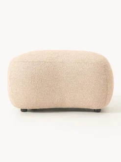 Reposapiés|Sofás>Westwing Collection Reposapiés puf en tejido bouclé Alba Bouclé melocotón