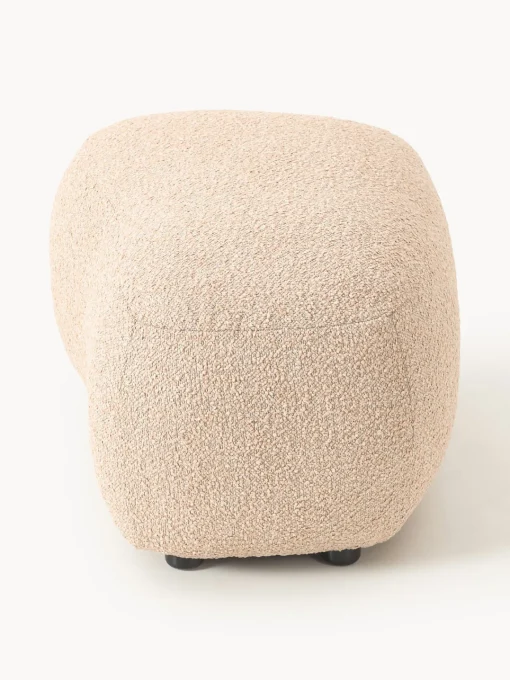 Reposapiés|Sofás>Westwing Collection Reposapiés puf en tejido bouclé Alba Bouclé melocotón
